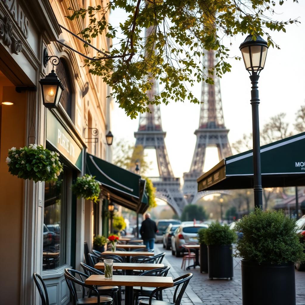 Café em rua parisiense