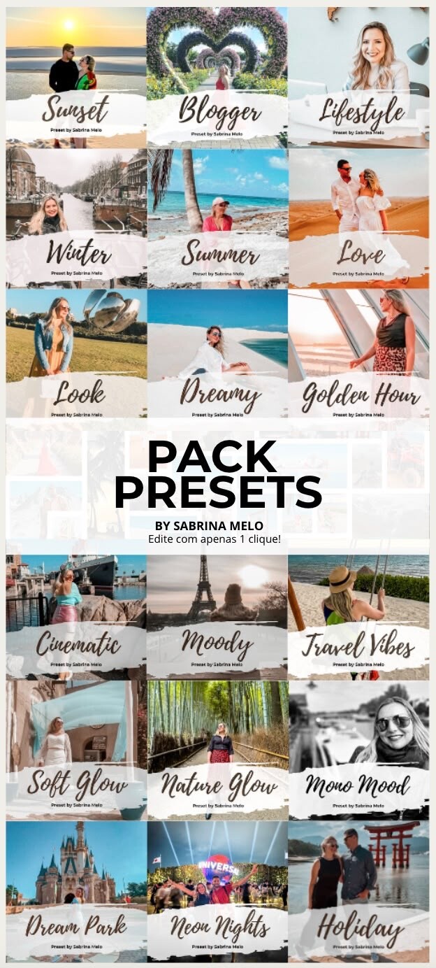 Pack de presets para fotos de viagem